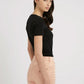 ROUND LOGO TEE - MID ORGANIC STRETCH JERSEY 180 W3GI38J1314 JBLK - LUX54