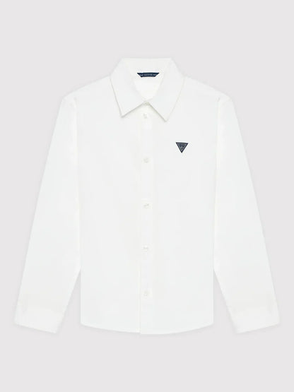 USTABLE LS SHIRT_ - ORGANIC STR. POPELINE 130GSM L81H14WE5W0 TWHT - LUX54