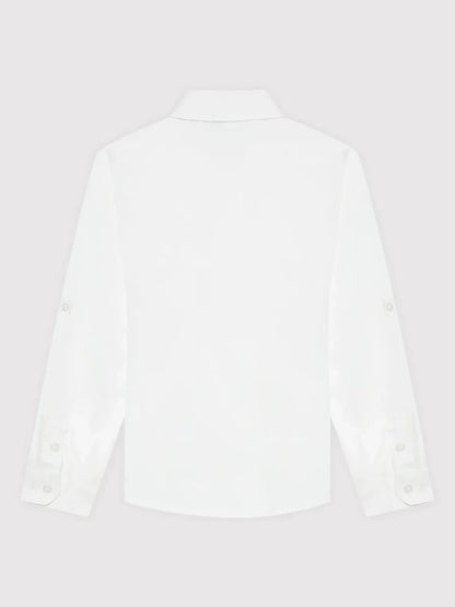 USTABLE LS SHIRT_ - ORGANIC STR. POPELINE 130GSM L81H14WE5W0 TWHT - LUX54