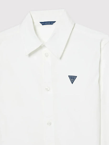 USTABLE LS SHIRT_ - ORGANIC STR. POPELINE 130GSM L81H14WE5W0 TWHT - LUX54