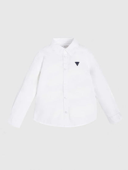 USTABLE LS SHIRT_ - ORGANIC STR. POPELINE 130GSM N81H07WE5W0 TWHT - LUX54