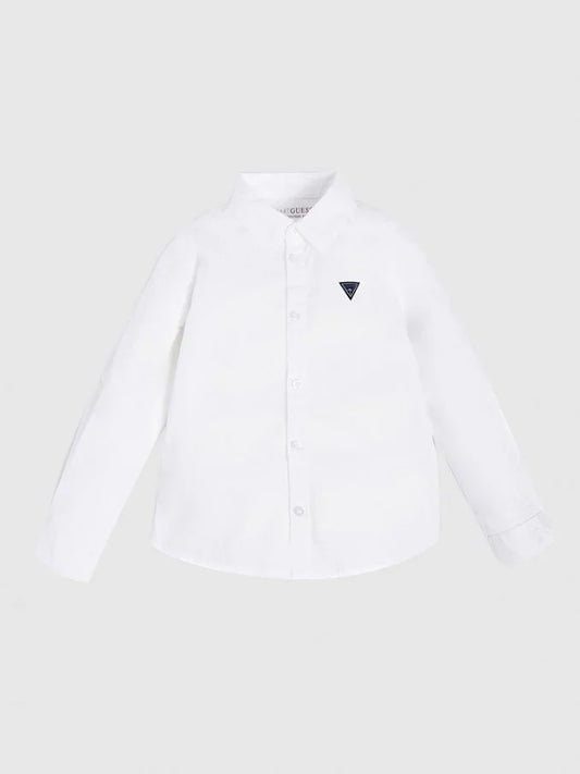 USTABLE LS SHIRT_ - ORGANIC STR. POPELINE 130GSM N81H07WE5W0 TWHT - LUX54