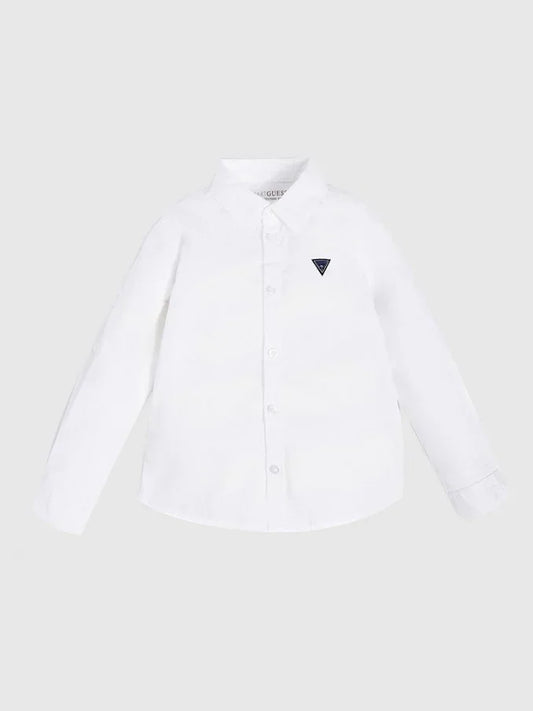 USTABLE LS SHIRT_ - ORGANIC STR. POPELINE 130GSM N81H07WE5W0 TWHT - LUX54